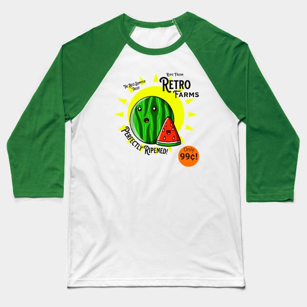 Retro Watermelon Baseball T-Shirt by Pheona and Jozer Designs